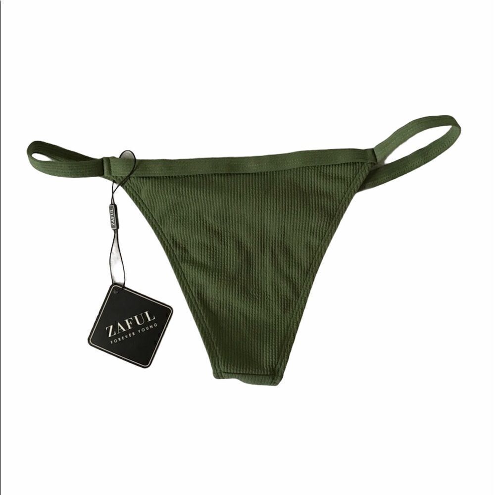 Zaful Army Green String Bikini Bottom - Picture 2 of 4